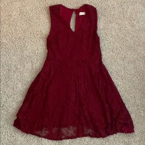 Red lace dress